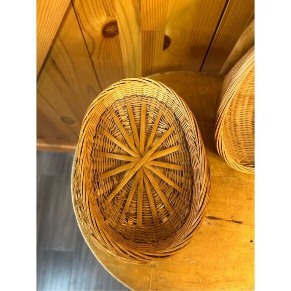 Vintage Bunny Rabbit Woven Wicker Basket Lidded Red Button Eye Easter (8563) - Picture 9 of 11